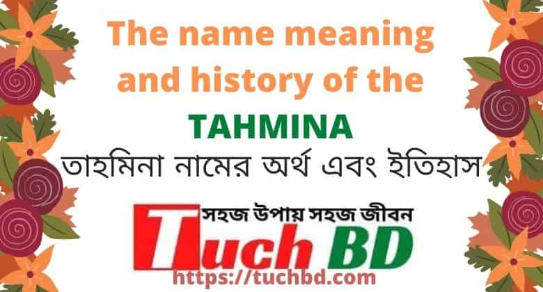 তাহমিনা নামের অর্থ এবং ইতিহাস - The meaning and history of the name Tahmina